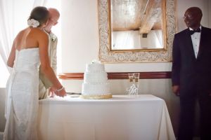 jennie corey cut wedding cake